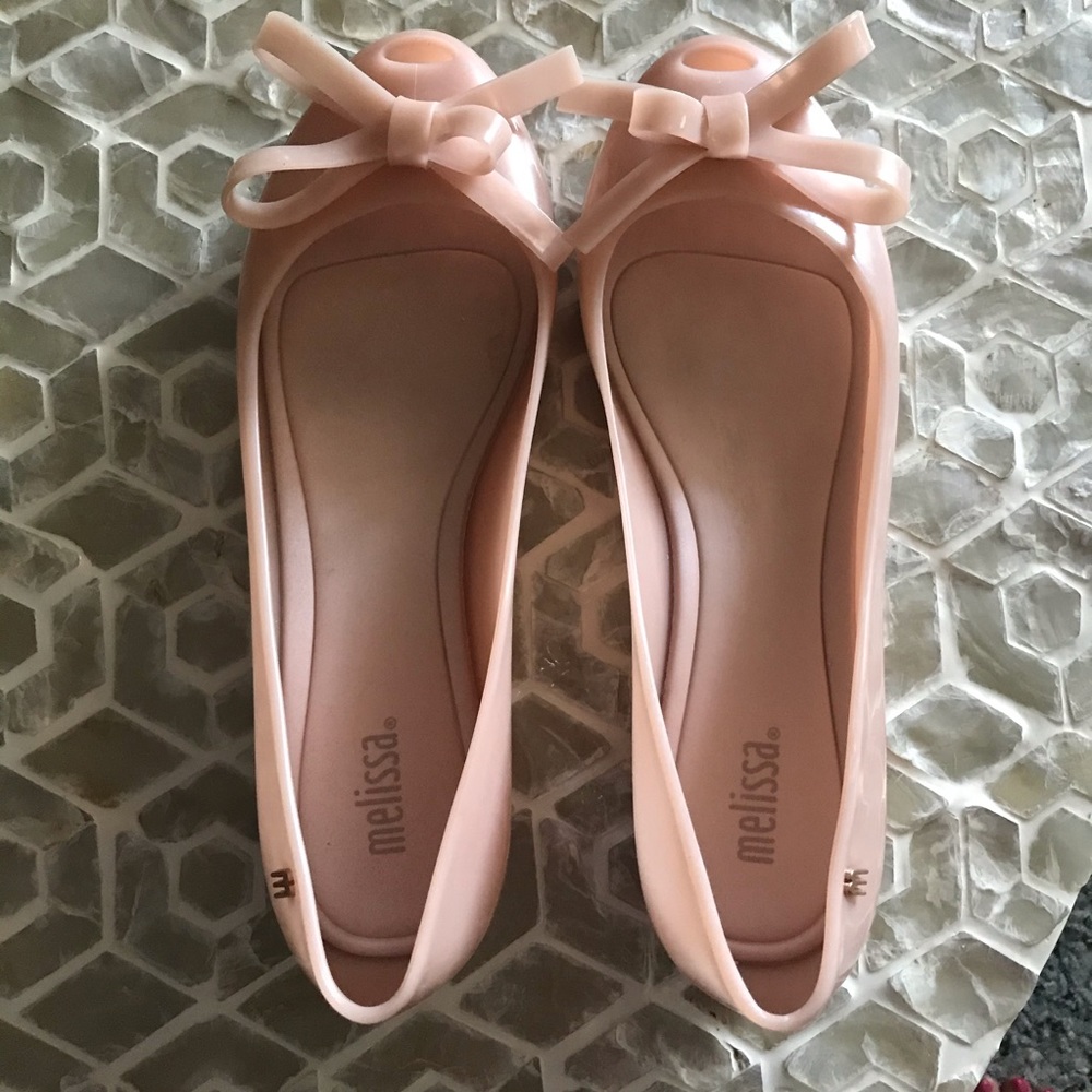Melissa UltraGirl Bow II jelly peep-toe jelly flat - Picture 11 of 12